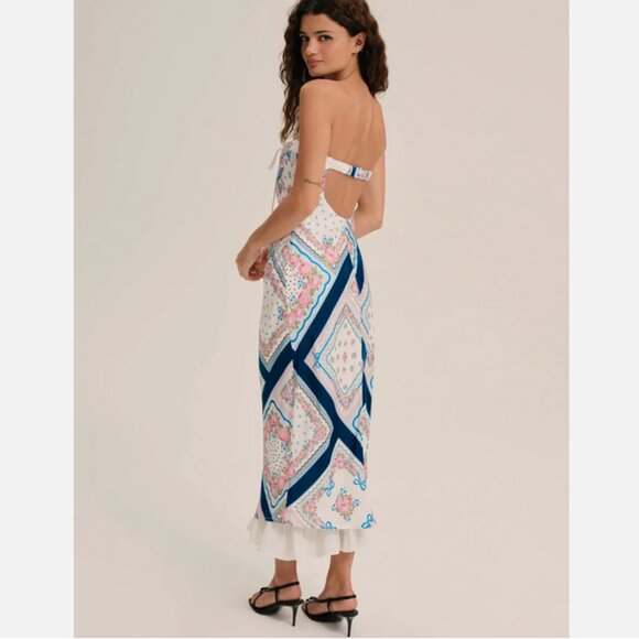 For Love & Lemons Daisy Mae Strapless Midi Slip Dress Size 1X Anthropologie NWT - Picture 3 of 11